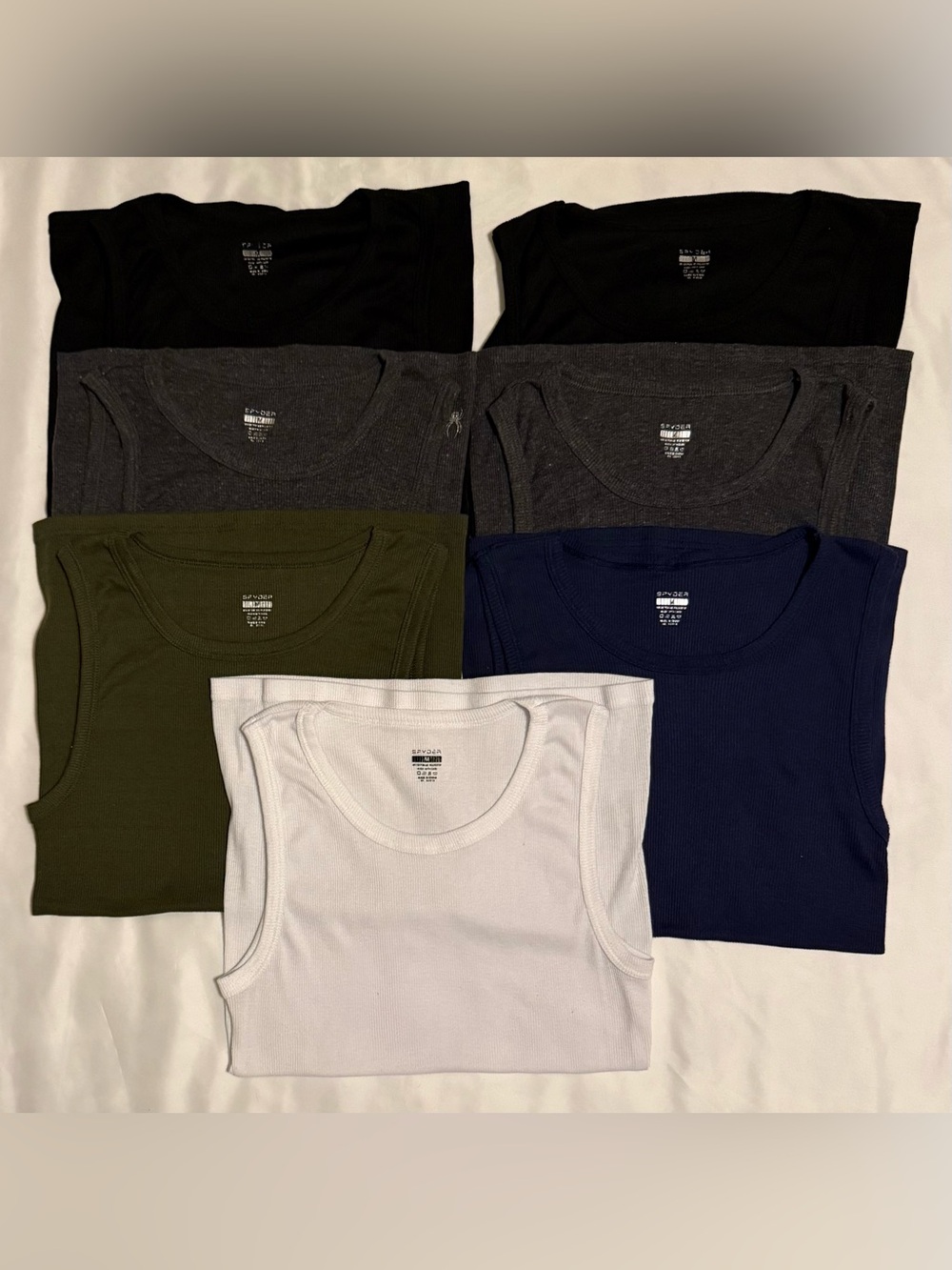 Spyder Men’s Ribbed Tank Tops 7-Piece Bundle-Medium